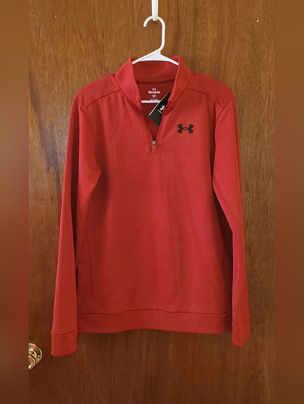 NWT Under Armour Red 1/4 Zip Performance Pullover Sweatshirt Sz Youth Xl